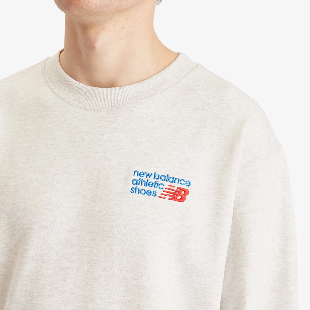 New Balance Men's Athletics Relaxed Premium Crewneck Athletic Heather